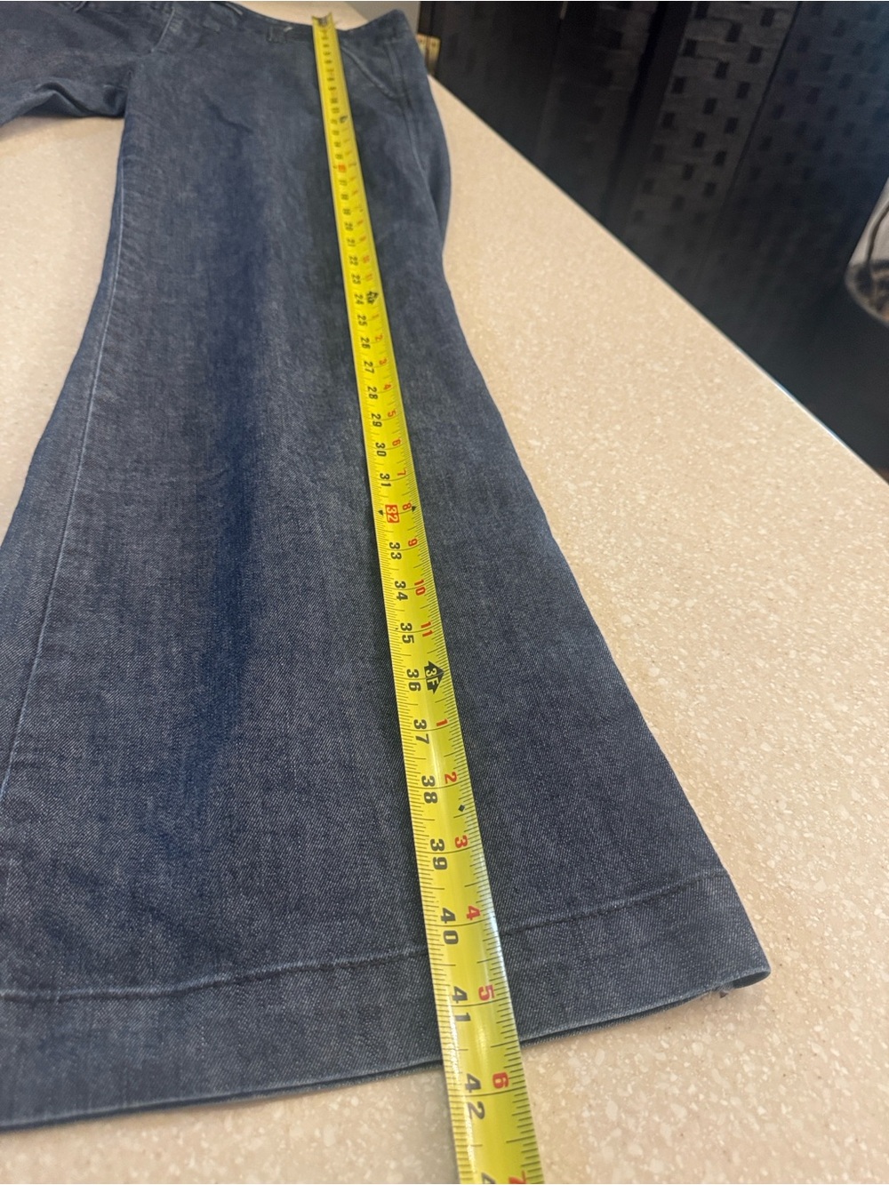 Gap Trouser Denim Stretch Jeans Sz 12 Waist 35” Dark Blue - Picture 8 of 9